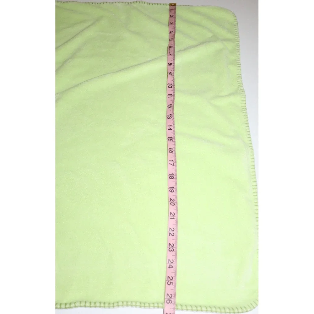 Pottery Barn Kids Lime Green White Reversible Soft Stroller Baby Blanket 39x26
